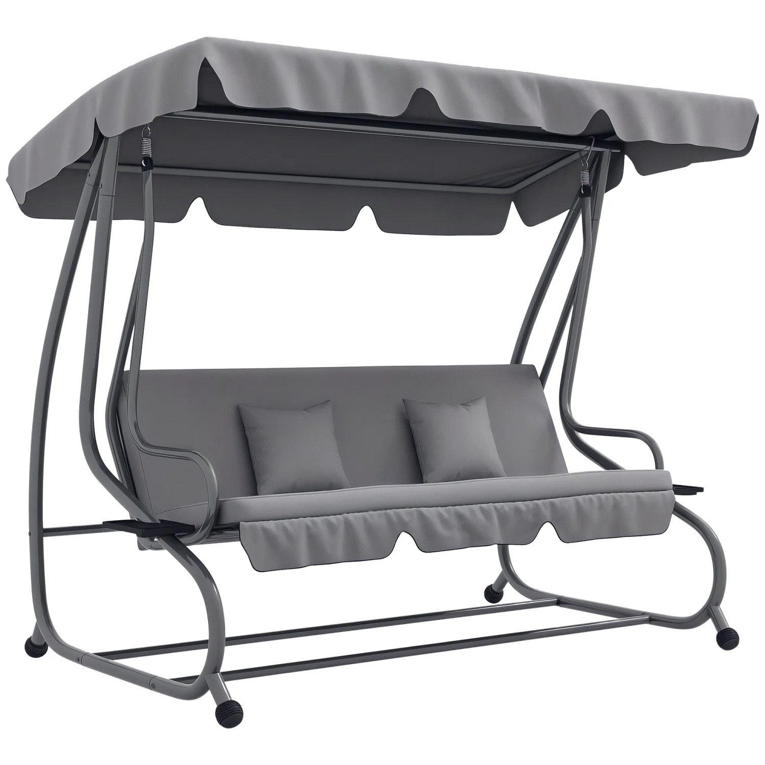 Outsunny Hollywoodschaukel mit Liegefunktion 200 x 120 x 164 cm Hellgrau