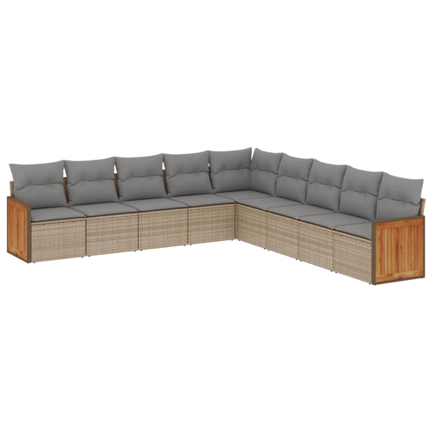 vidaXL 9-Tlg Garten-Sofagarnitur mit Kissen Beige Poly Rattan 3227739 günstig online kaufen