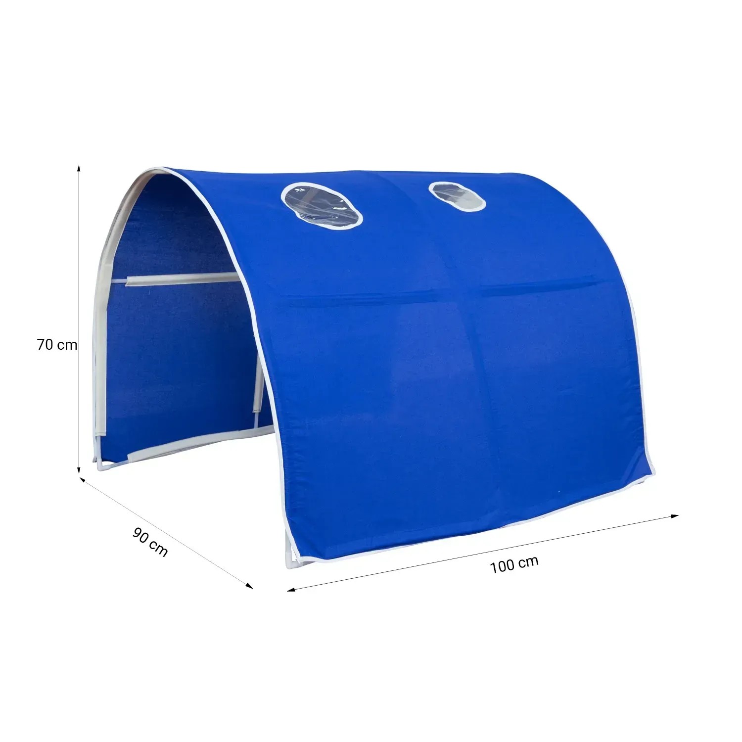 Homestyle4u Hochbett 90x200 mit Vorhang Lattenrost Matratze Rutsche Tunnel Turm Weiß 2573_5