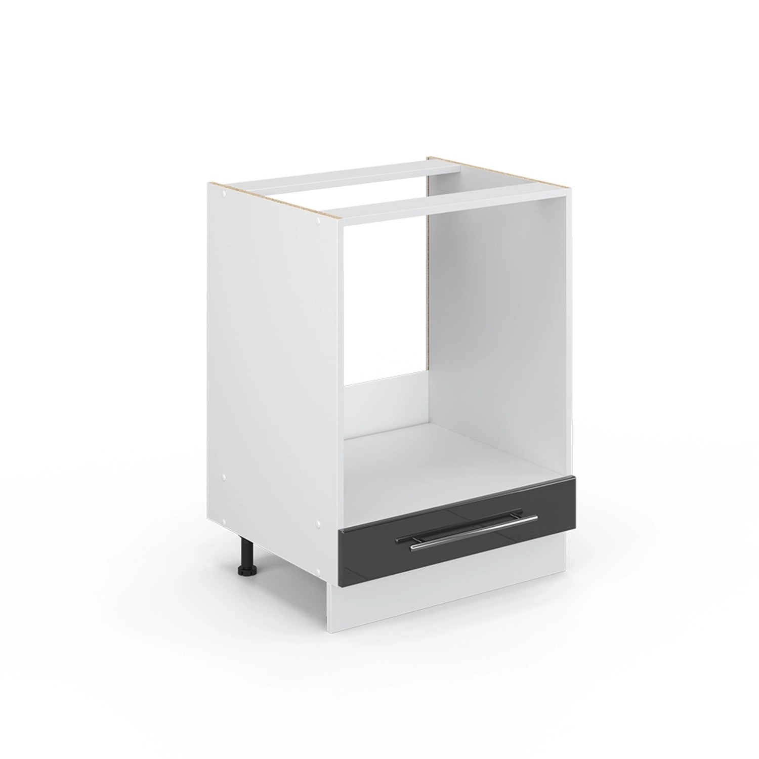 Vicco Herdumbauschrank Fame-Line Anthrazit Hochglanz/Weiß 60 cm ohne Arbeitsplatte