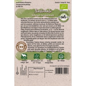 Samentüte Quedlinburger Bio-Stabtomate Rot, Freilandtomate. Platzfeste, süße Früchte.