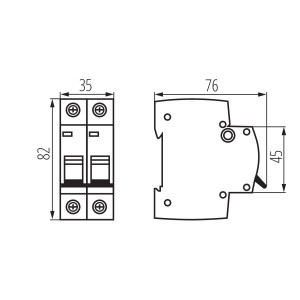 Kanlux Sicherung Leitungsschutzschalter  KMB6-C16/2, Auslösecharakteristik C