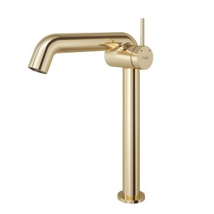 Emke Waschtischarmatur in Champagnergold. Moderner Wasserhahn für das Bad.