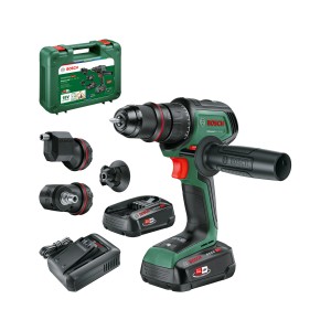 Bosch Akku-Bohrschrauber Advanced Drill 18 V-80 mit Akkus, Ladegerät und Zubehör im Koffer.