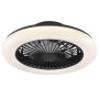 Schwarze LED-Deckenleuchte Montero mit Ventilator, Ø 42cm. Moderne Deckenlampe mit einstellbarer Lichtfarbe.