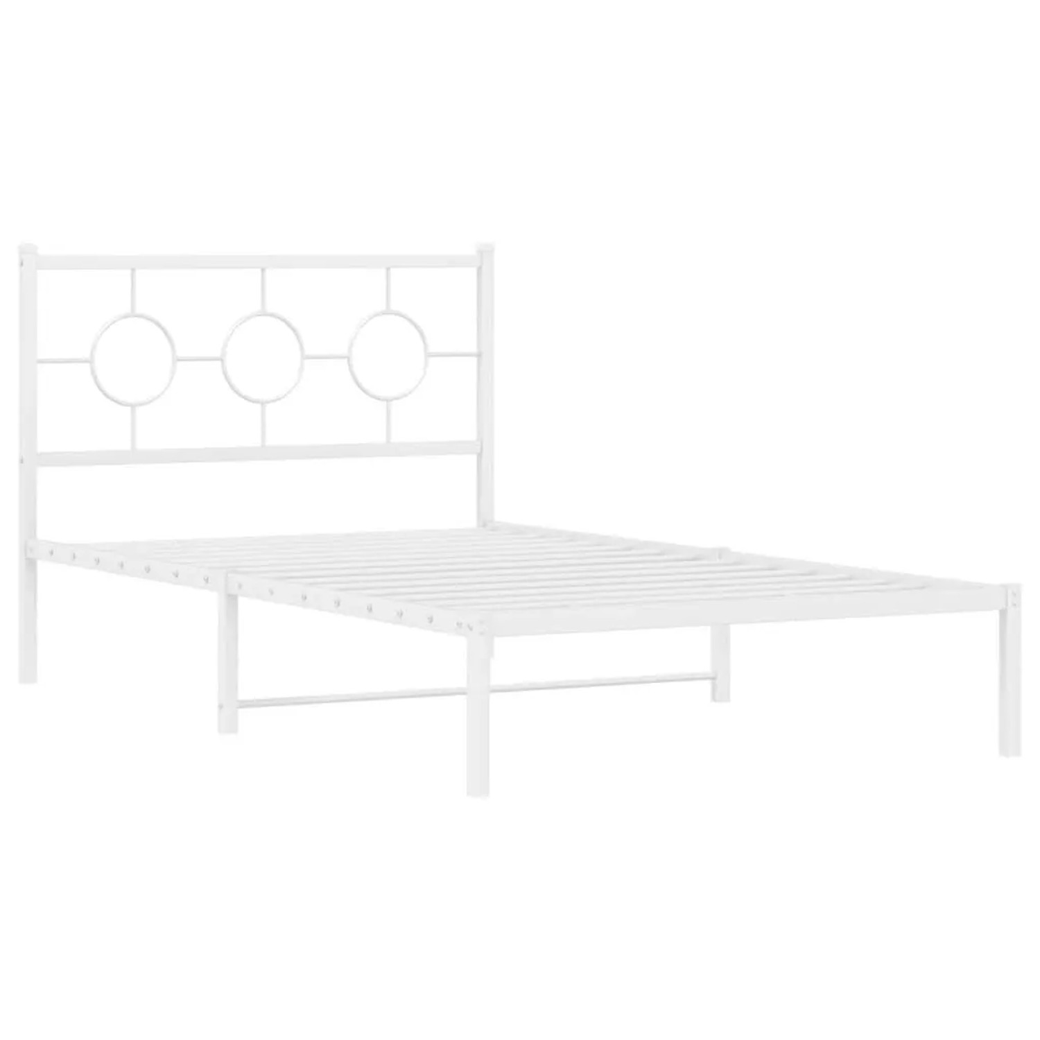 vidaXL Bettgestell mit Kopf- und Fußteil Metall Weiß 107x203 cm 376289 günstig online kaufen