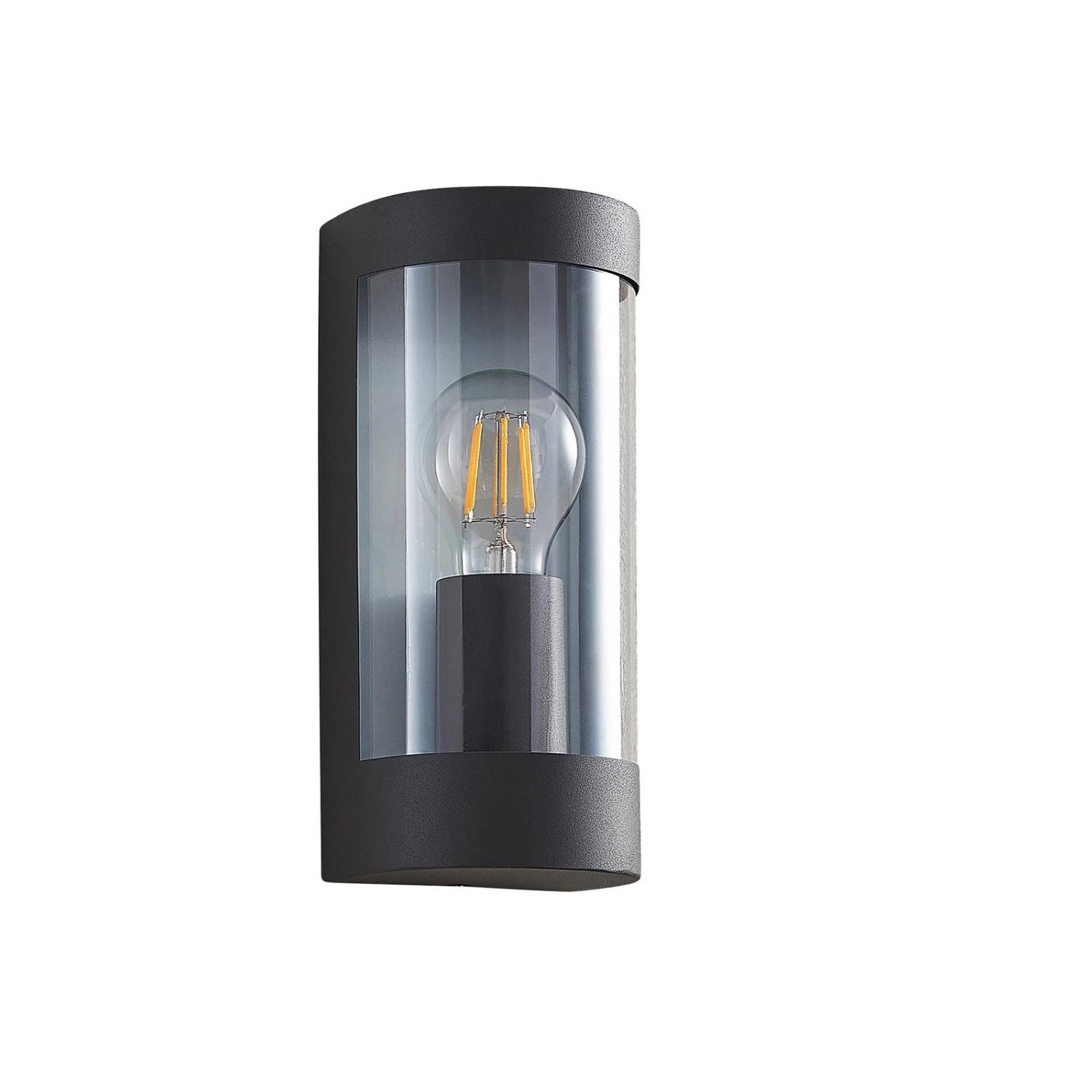 Lindby Junias 9977057 Spritzwassergeschützt Modern in Schwarz aus Edelstahl 1-flammig E27