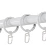 Weiße Mydeco Gardinenstange mit Endstück Cap, Ø 2 cm, 100 cm lang, inklusive Ringe und Träger.