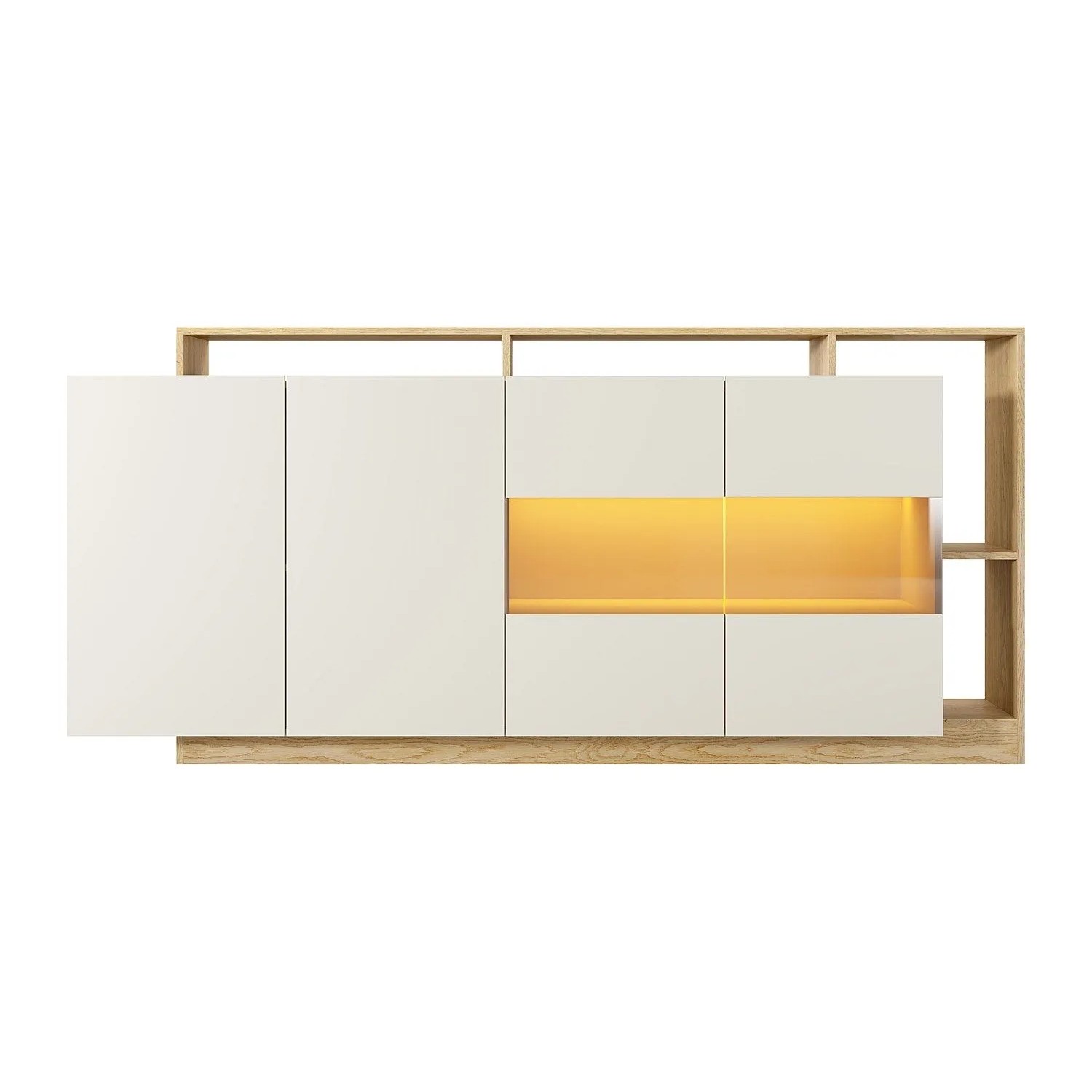 Vente-unique Sideboard Idesia Beige  Naturfarben Hell 200 cm