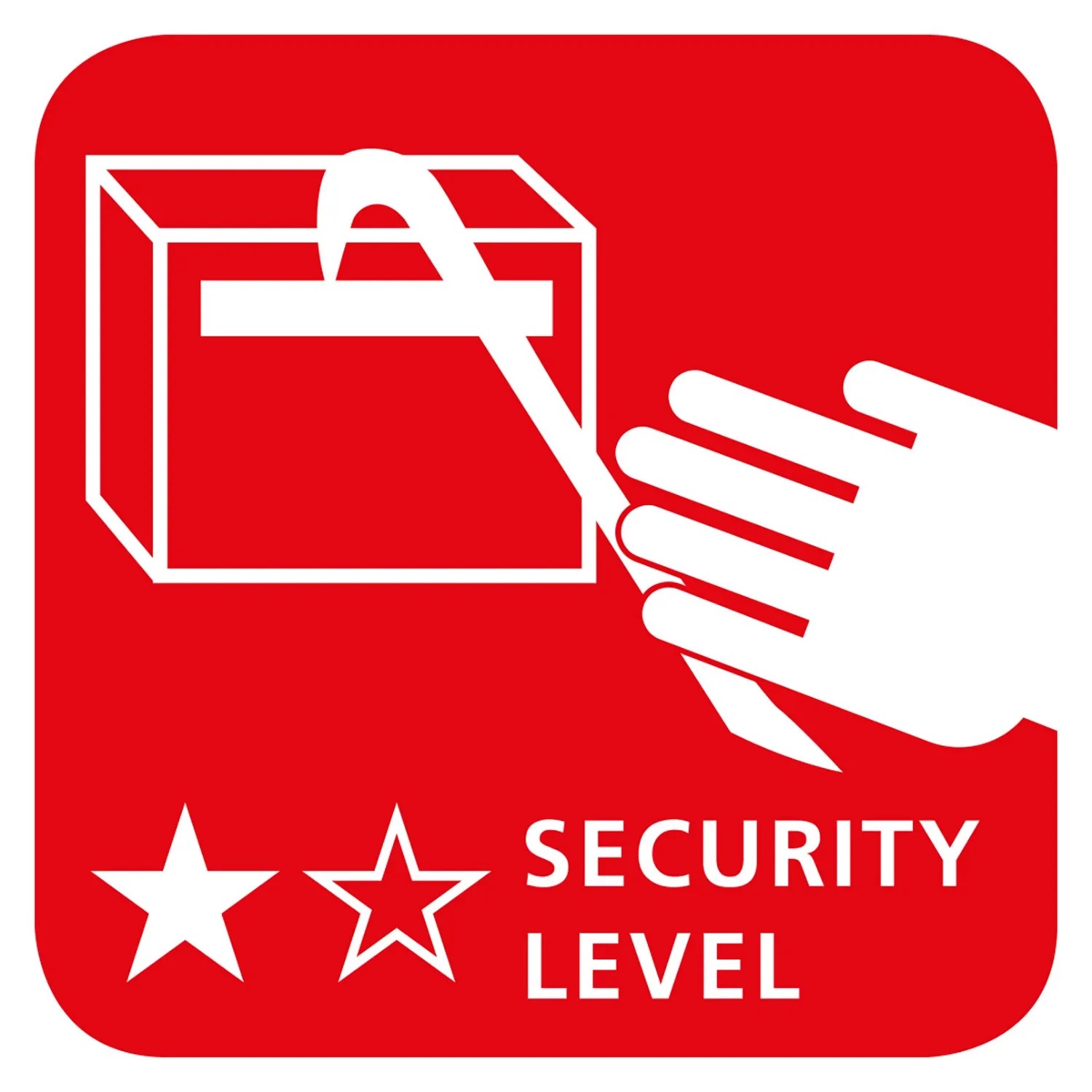 Symbol für Sicherheitsstufe 2 Sterne für Burg-Wächter Briefkasten.