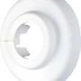 Weiße Scharnierrosette, Ø 18 mm, 10er-Pack zur Abdeckung von Rohrdurchführungen.