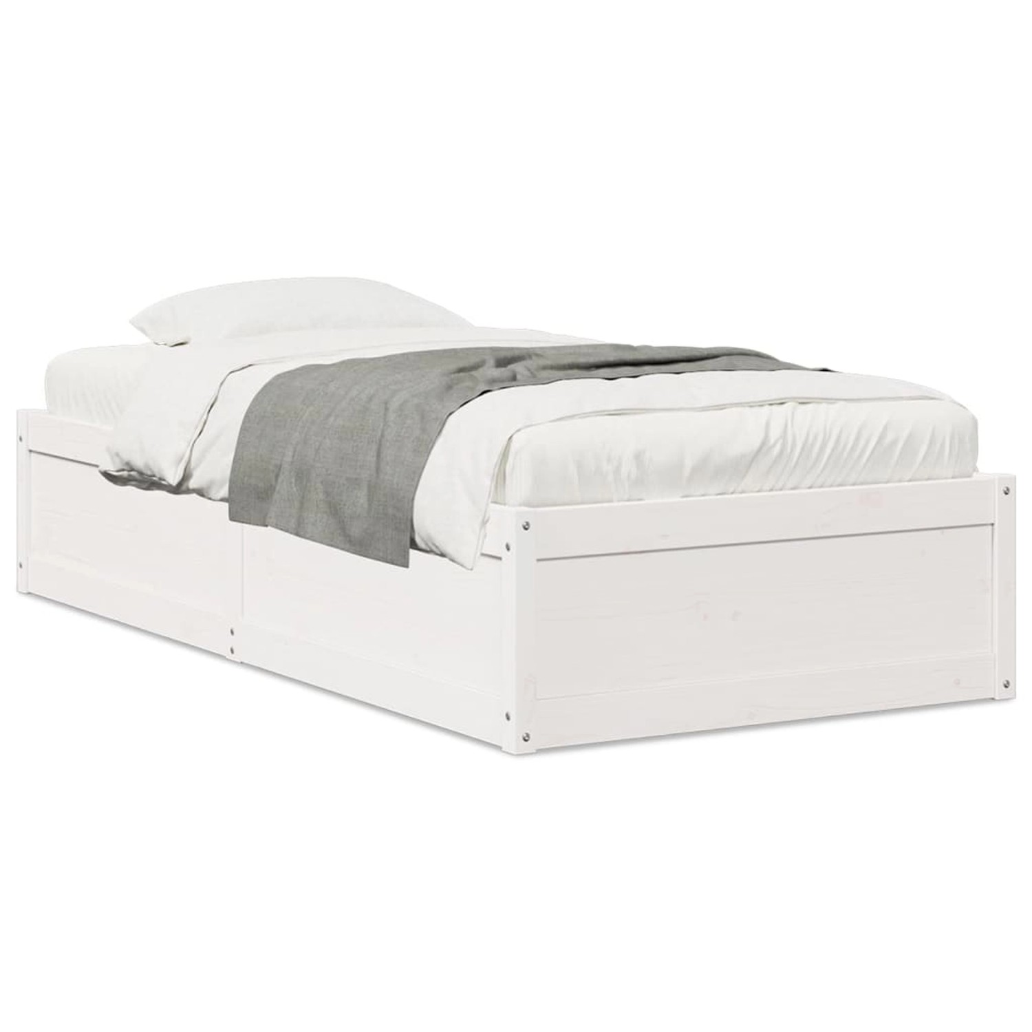 vidaXL Massivholzbett ohne Matratze Weiß 100x200 cm Kiefernholz 846829 günstig online kaufen