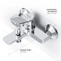 AM.PM X-Joy Wannenarmatur Aufputz Chrom, Einhebelmischer für Badewanne mit Brauseanschluss.