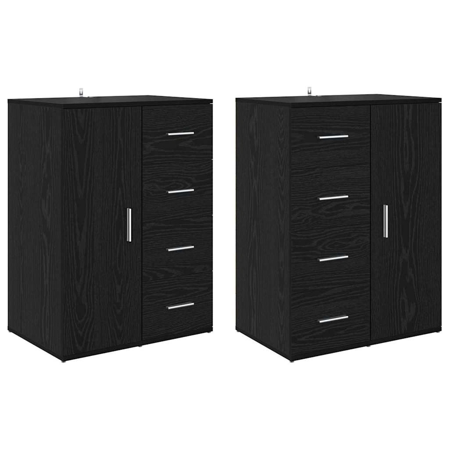 vidaXL Sideboards Corona 2 Stk Schwarz Eichen-Optik 59 x 39 x 80 cm 3402808 günstig online kaufen
