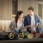 Briloner LED-Band Starter-Set mit warmweißem Licht in Küche mit Paar.