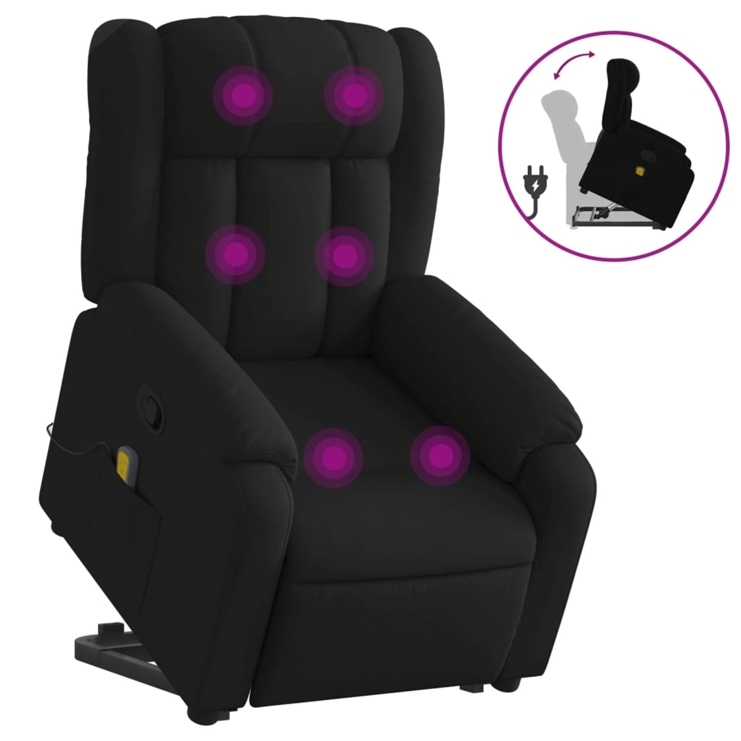 vidaXL Massagesessel mit Aufstehhilfe Schwarz Stoff Modell 2 günstig online kaufen