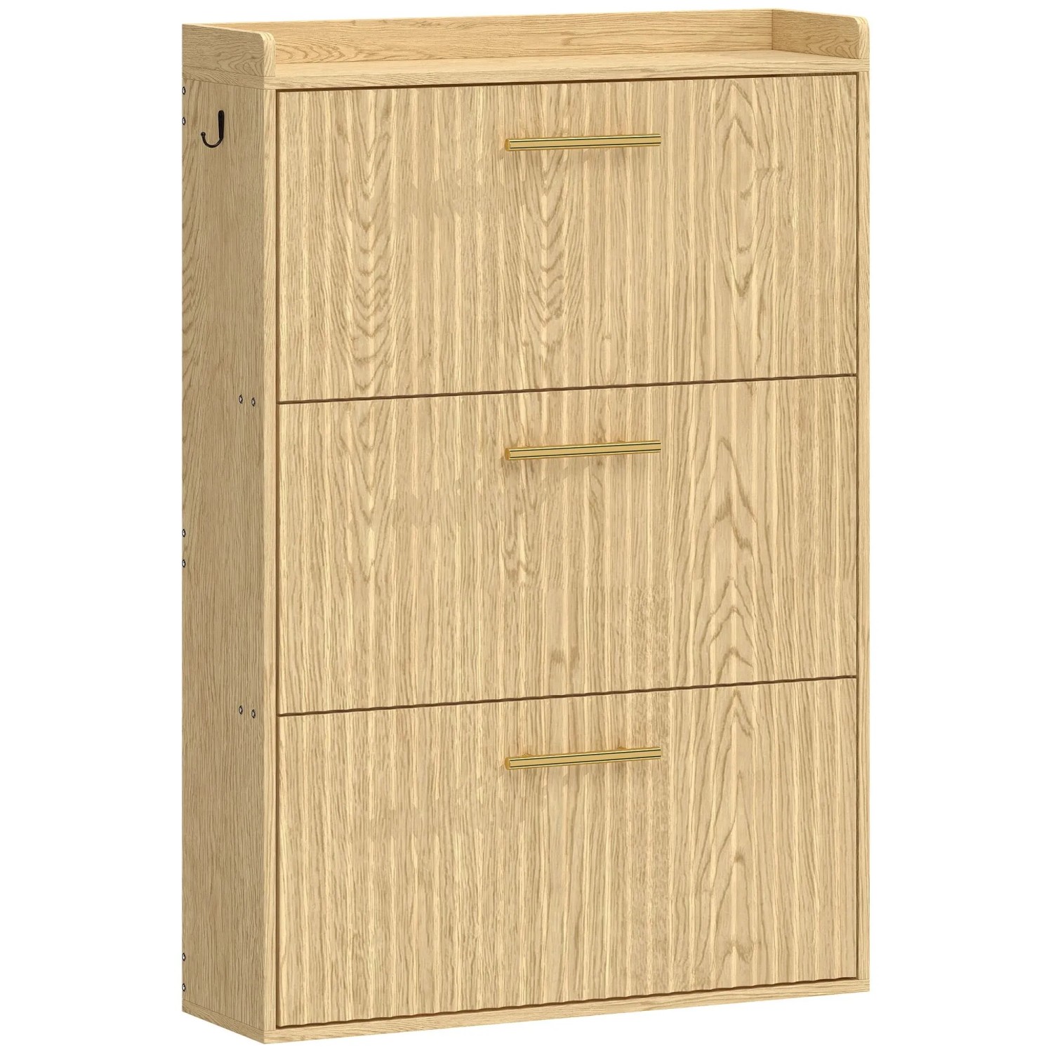 HOMCOM Schuhschrank MDF 80 x 24 x 117,5 cm Hellbraun