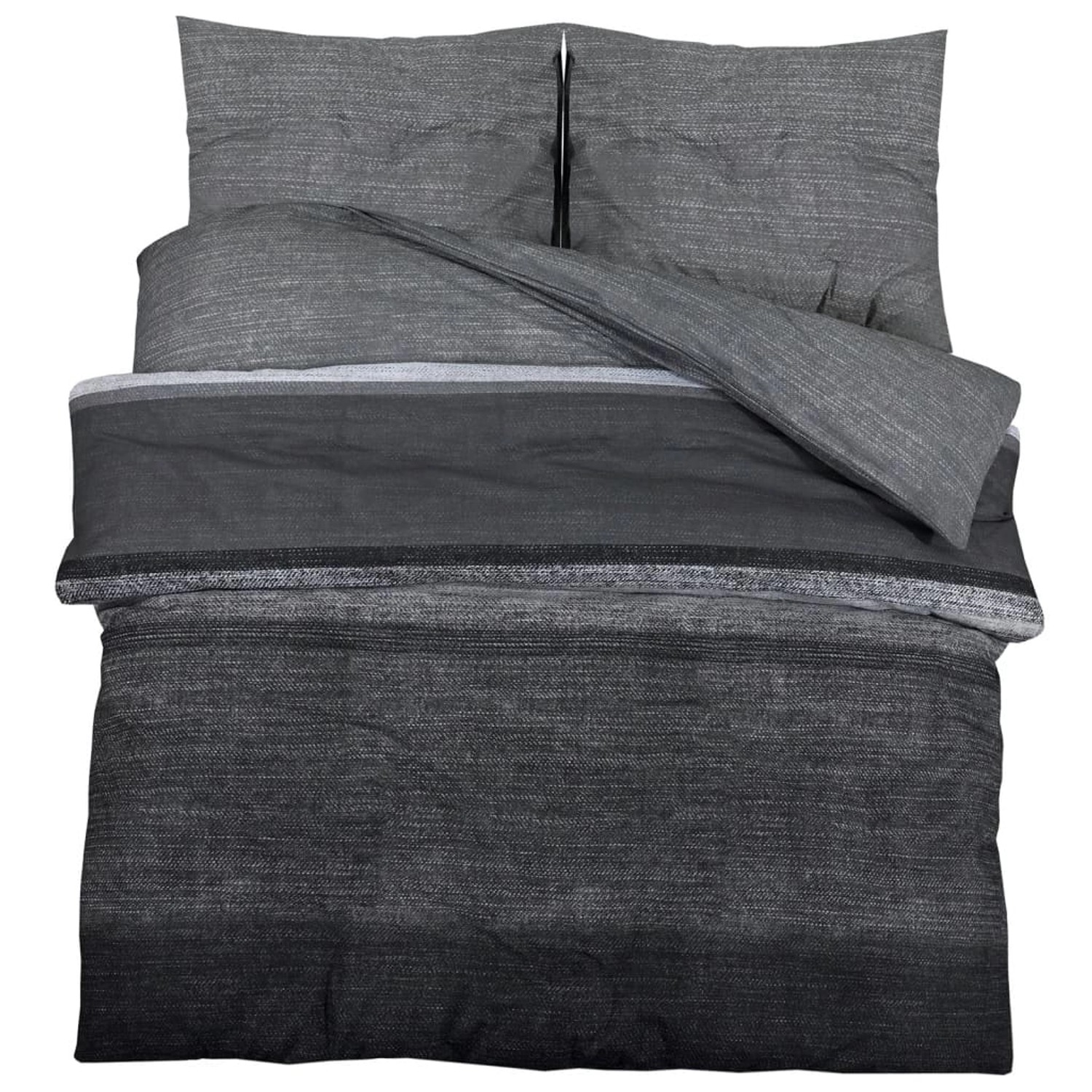 vidaXL Bettwäsche-Set Dunkelgrau 220x240 cm Baumwolle 136482