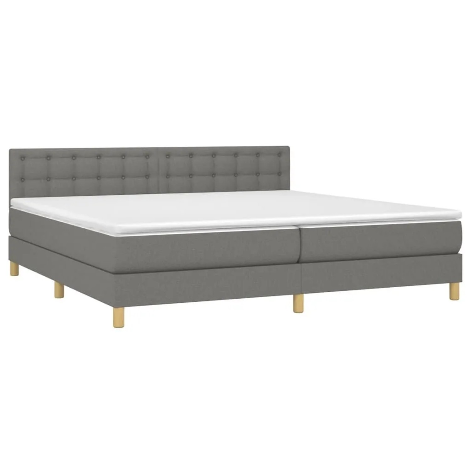 vidaXL Boxspringbett mit Matratze & LED Dunkelgrau 200x200 cm Stoff 3134062 günstig online kaufen