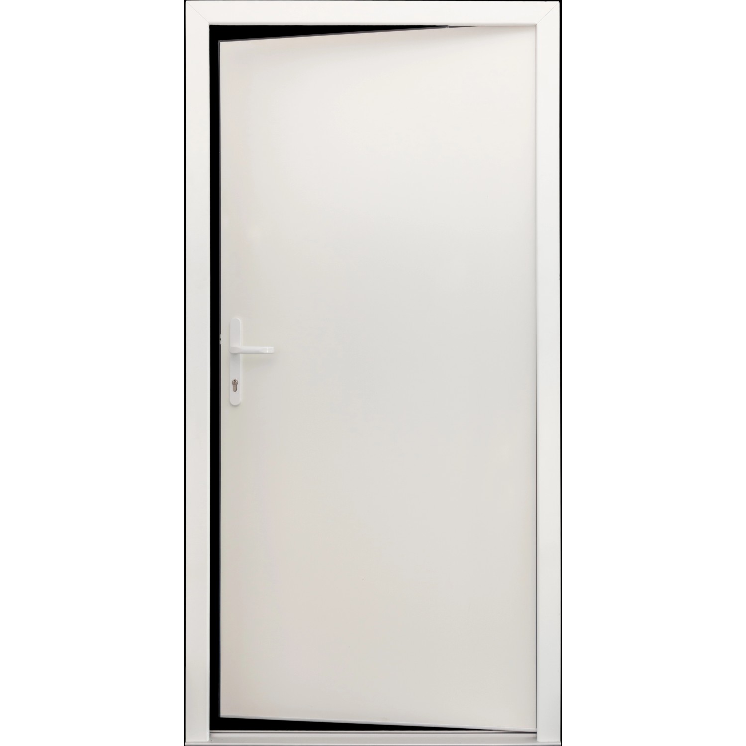 Stahl-Nebeneingangstür NS1 Weiß Nach Außen Öffnend 88 x 198 cm