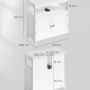 Songmics Waschbeckenunterschrank Saggio, weiß, mit Maßen und Lamellentüren.