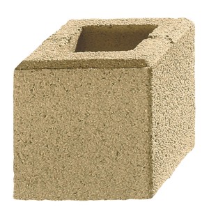 Gartenmauer Halbstein Gomera in Saharabeige, 20x20x20 cm, für Mauersysteme und Einfassungen.