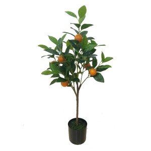 Boltze Topfpflanze Lemon, grüngelber Kunstbaum im Topf, ideal als Deko.