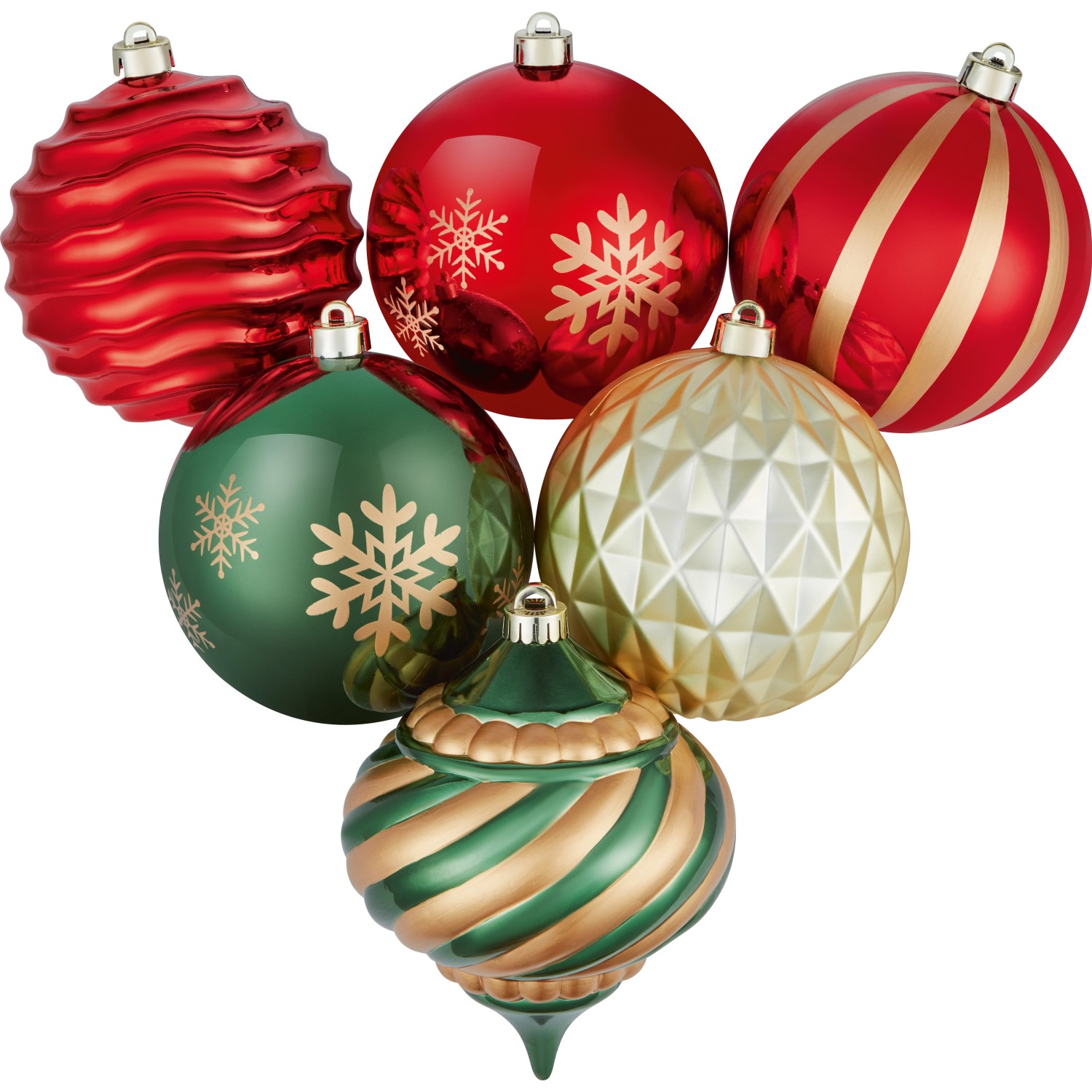 Baumschmuck-Set 6-teilig Rot-Weiß-Grün