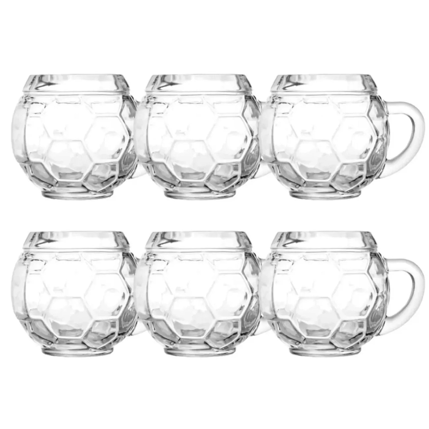Ich-Zapfe Bierglas Set 6 Stück Fussball Design 0,3 Liter Klar Glas