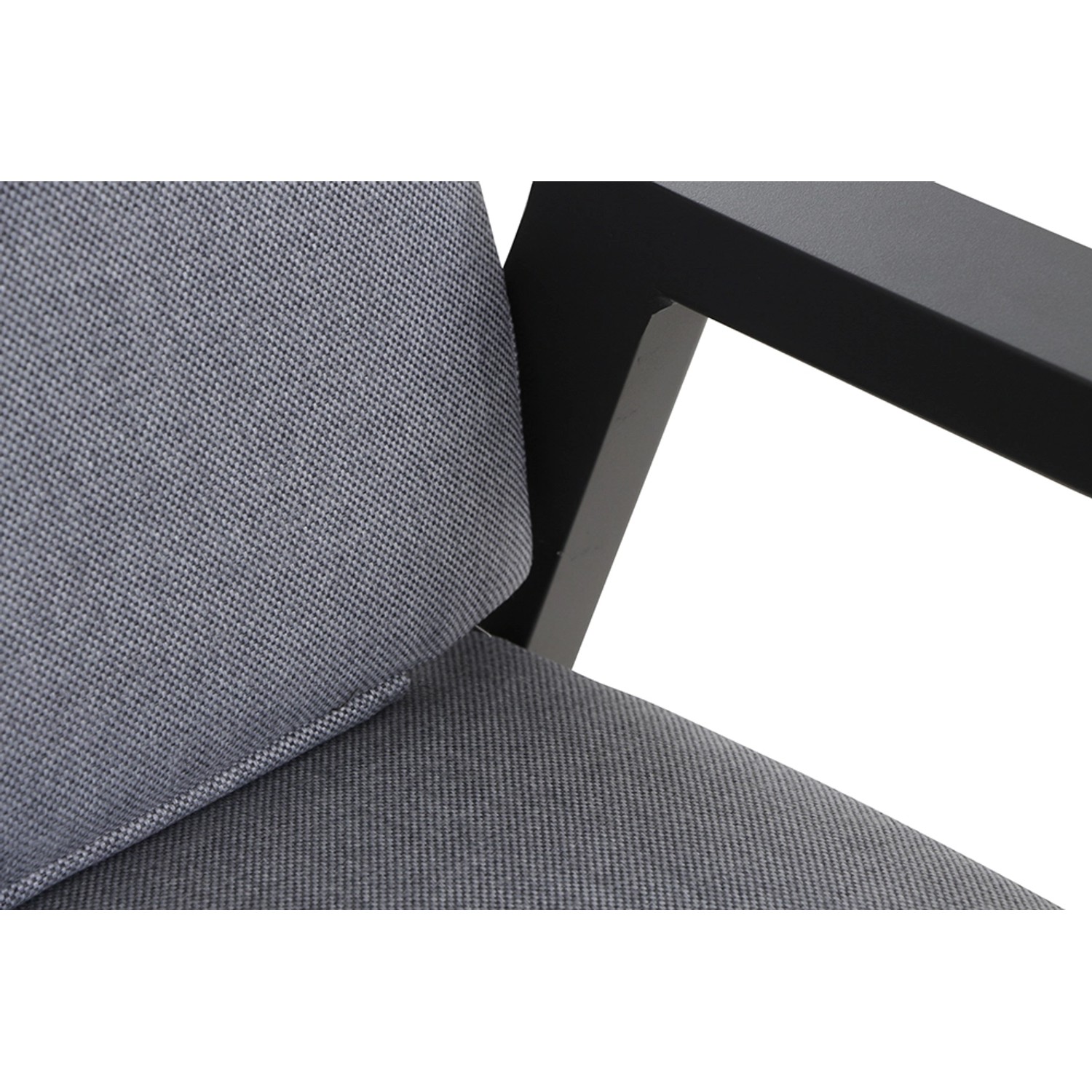 Detailansicht: Anthrazit-farbener Siena Garden Valencia Dining Move Sessel mit Textilgewebe und Aluminiumgestell.