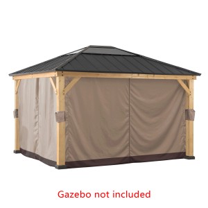 Sunjoy Zedernholz Gazebo Vorhang, Khaki, 393x452cm. Pavillon Zubehör für mehr Privatsphäre.