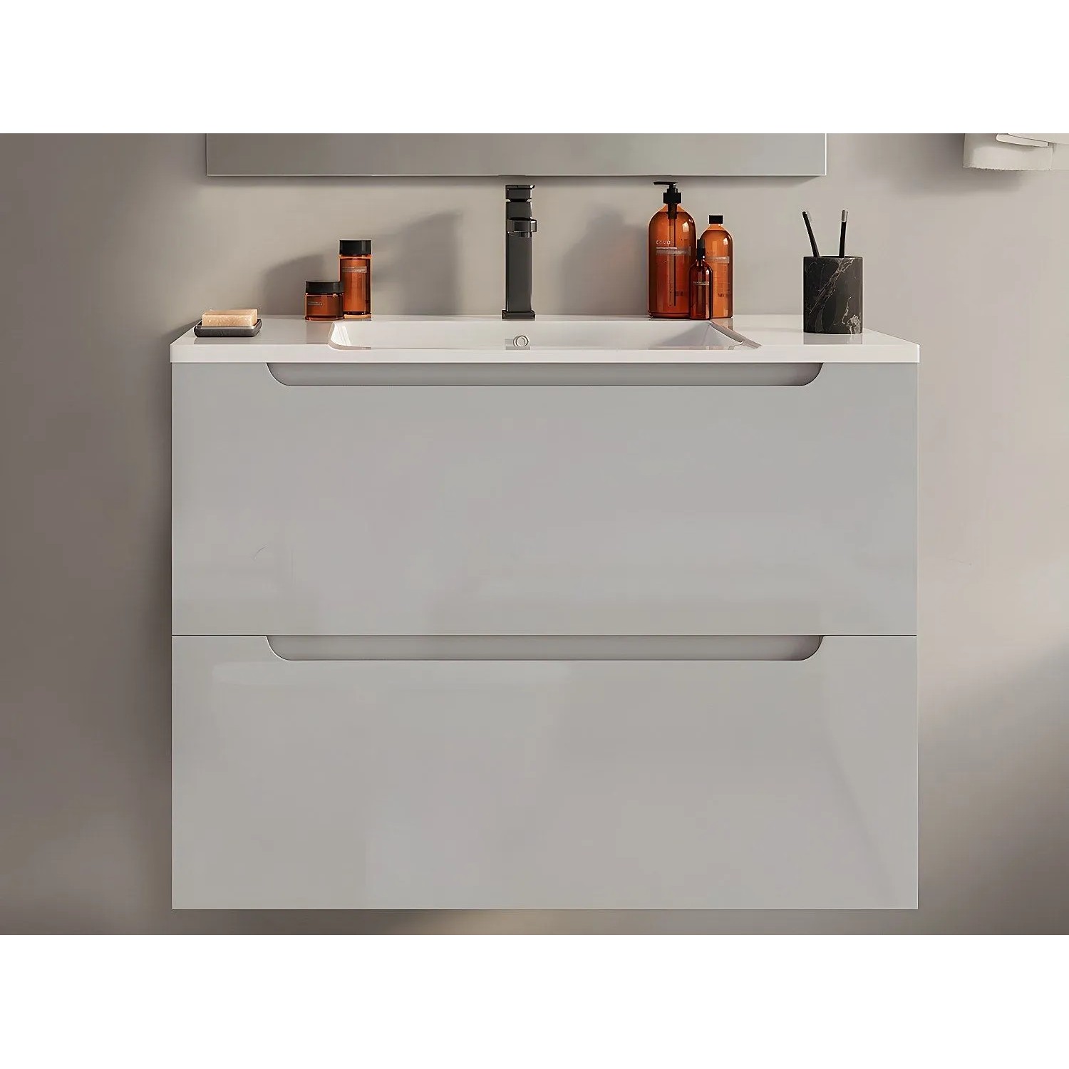 Vente-unique Einzelwaschtisch Stefanie Weiß 80 cm