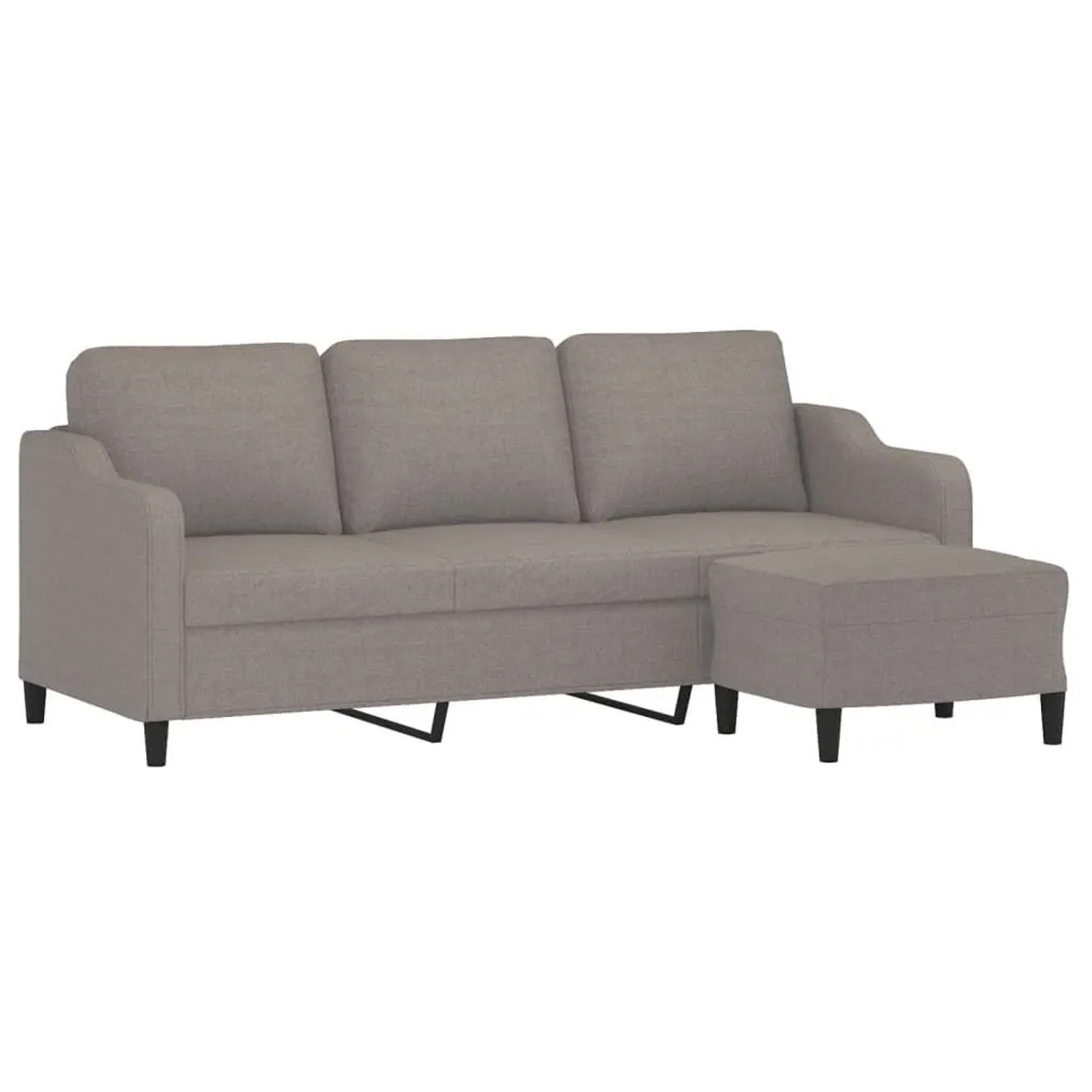 vidaXL 3-Sitzer-Sofa mit Hocker Taupe 180 cm Stoff 3201142 günstig online kaufen