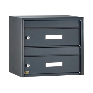 Burg Wächter Briefkastenanlage für 2 Parteien, anthrazit, mit Namensschildern.