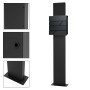 ML-Design Standbriefkasten Anthrazit mit Zeitungsfach und 170cm Pfosten.