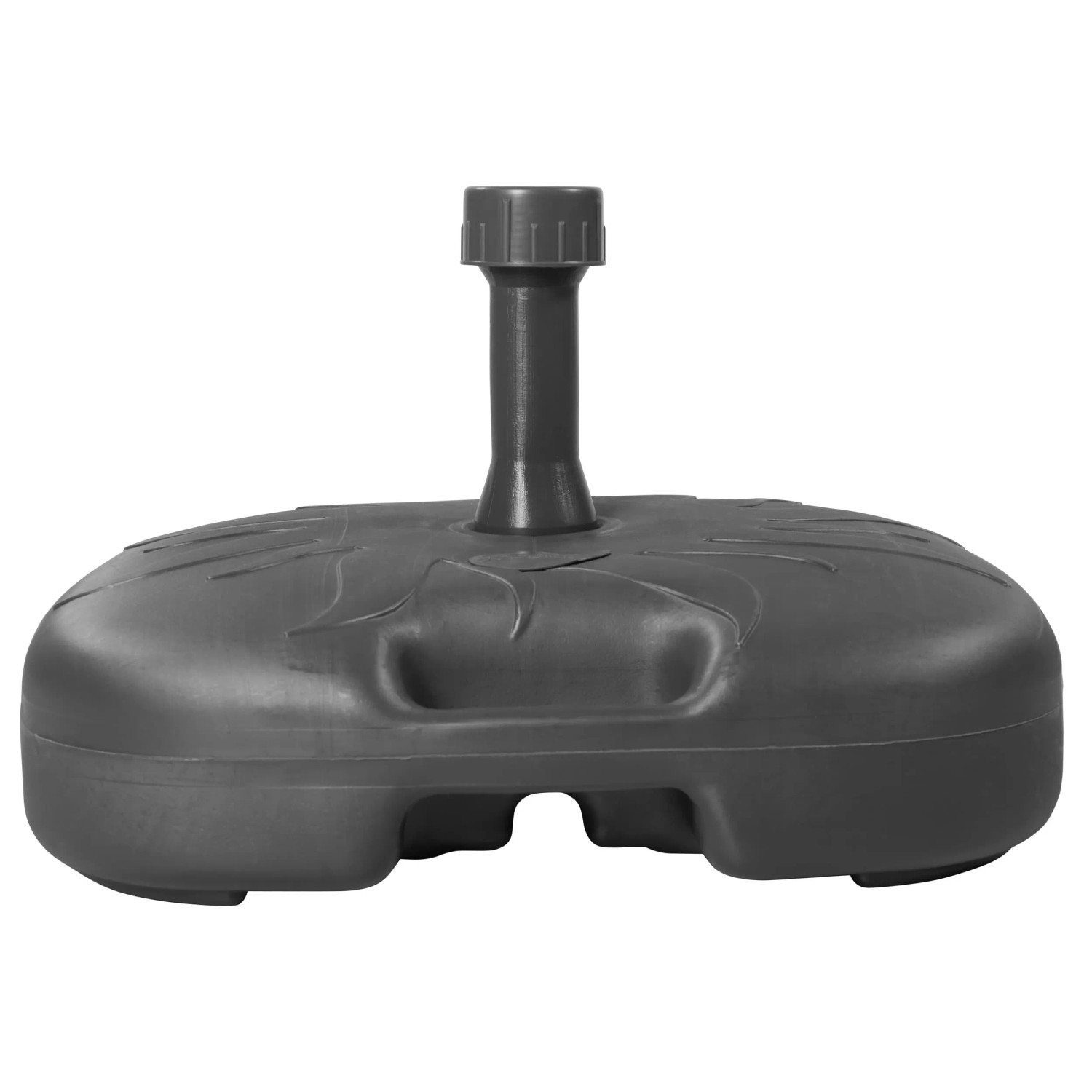 Anthrazitfarbener Doppler HDPE-Füllsockel, 20 l, für Sonnenschirme bis 180 cm.