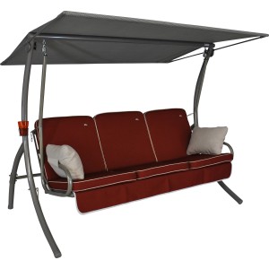 Angerer Hollywoodschaukel Primero Style, 3-Sitzer in Terracotta mit Liegefunktion und Sonnendach.