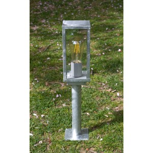 Eco-Light Sockelleuchte Karo, verzinkt, 50x11x11 cm, mit Dämmerungssensor für den Garten.