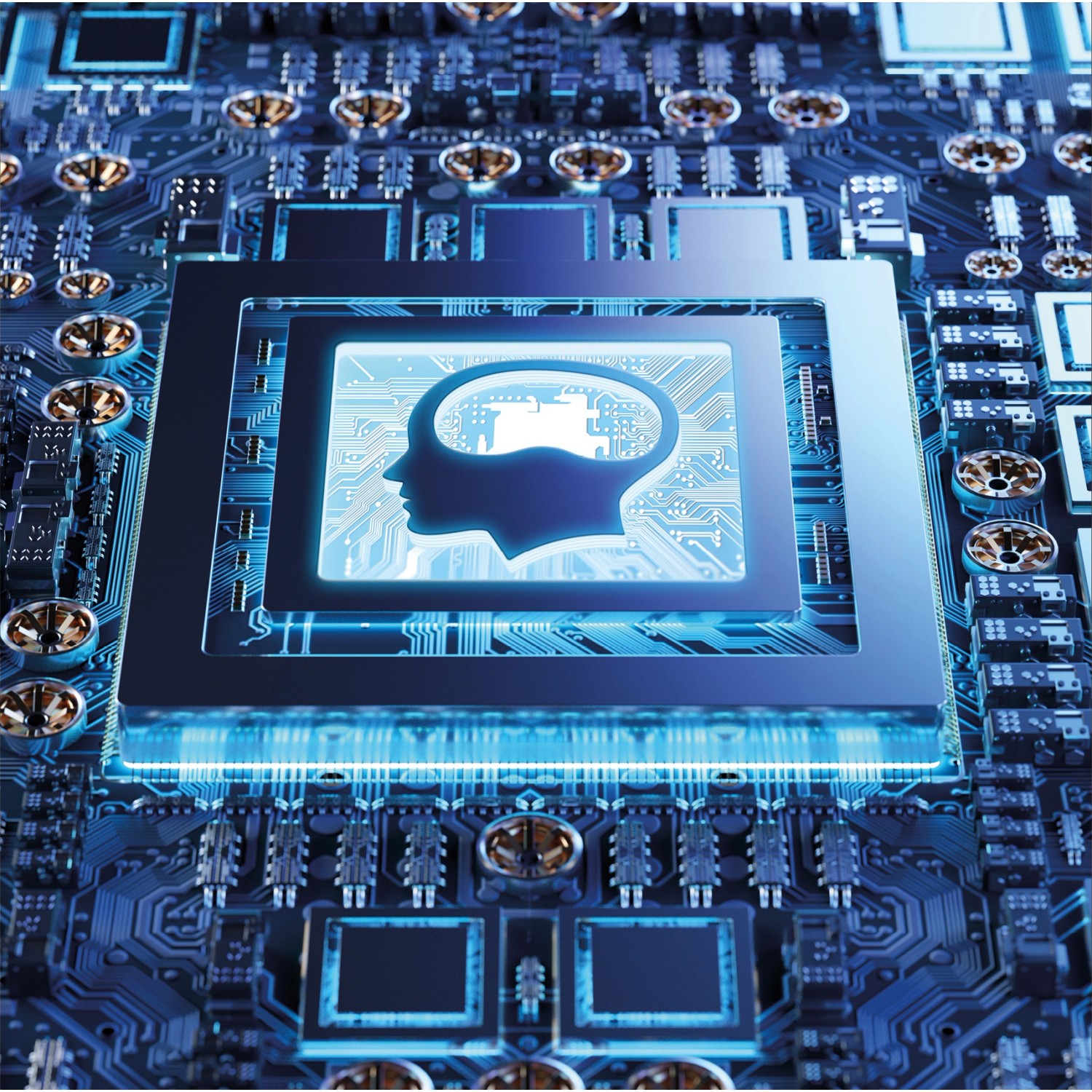 Nahaufnahme: Einhell CE-BC 2 M Batterieladegerät Chip mit Kopf-Symbol. Autoelektrik.