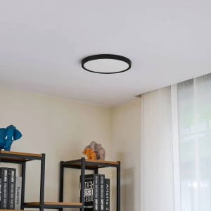 Lindby LED Deckenleuchte Pravin 10013285 Modern in Schwarz 1-flammig Wohnzimmerleuchte