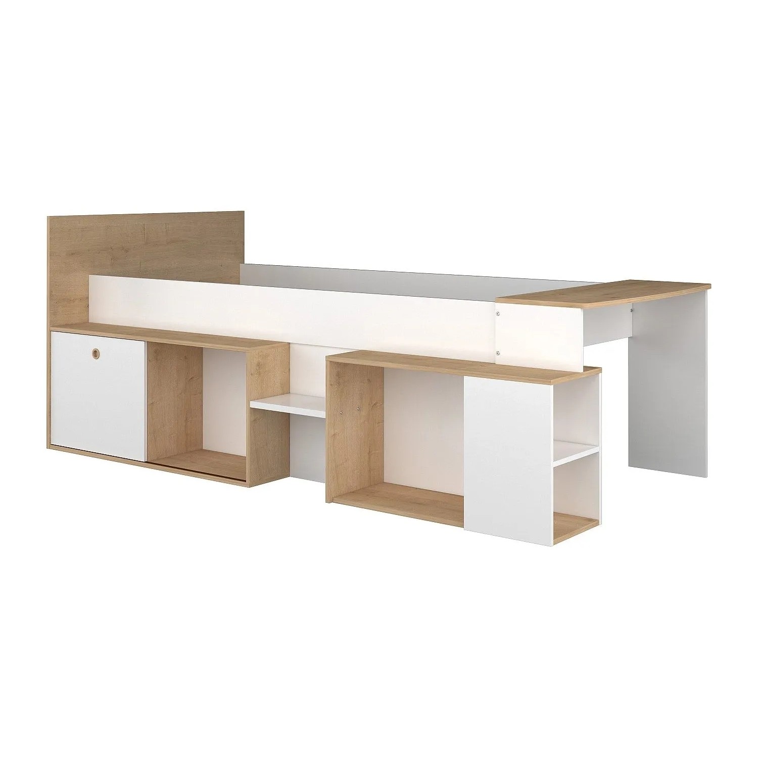 Vente-unique Bettkombination Paloma Naturfarben Hell  Weiß 238.9 cm