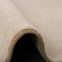 Detailaufnahme: Gerollter, beiger Snapstyle Hochflor Teppich 100x300 cm. Weicher Luxus Velours Teppich.