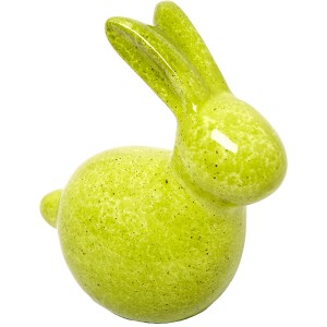Grüner Porzellan-Hase (ca. 12x11cm) von Brauns-Heitmann für die Osterdeko.