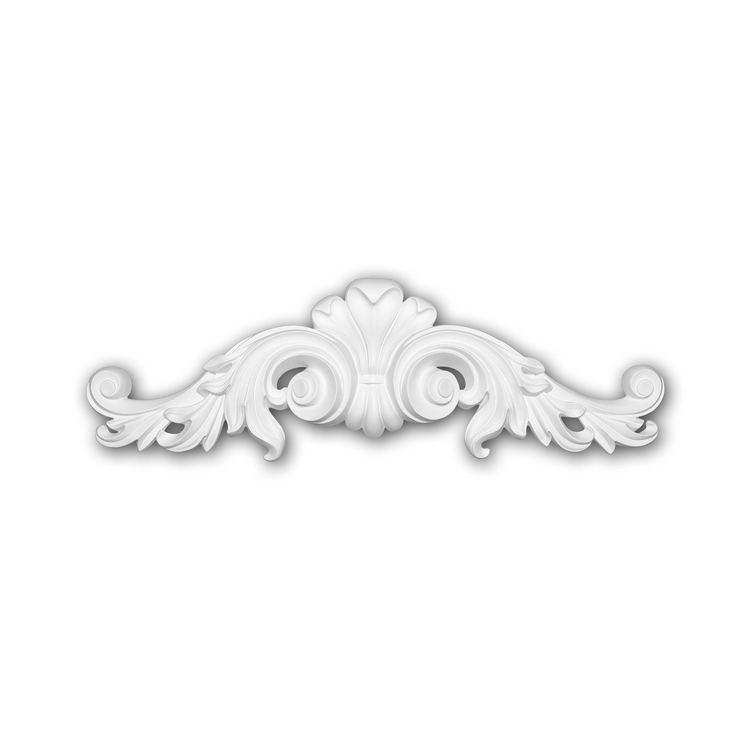 PROFHOME 160032 Zierelement dekoratives Element Stuckdekor aus Polyurethan 60,4 cm x 18,8 cm x 5,1 cm Weiß