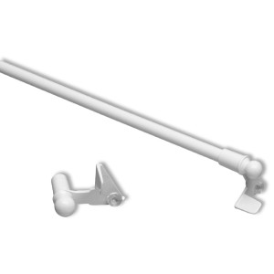 Weiße, ausziehbare Bestlivings Klemmstange (60-80 cm) für Gardinen, inklusive Befestigung.