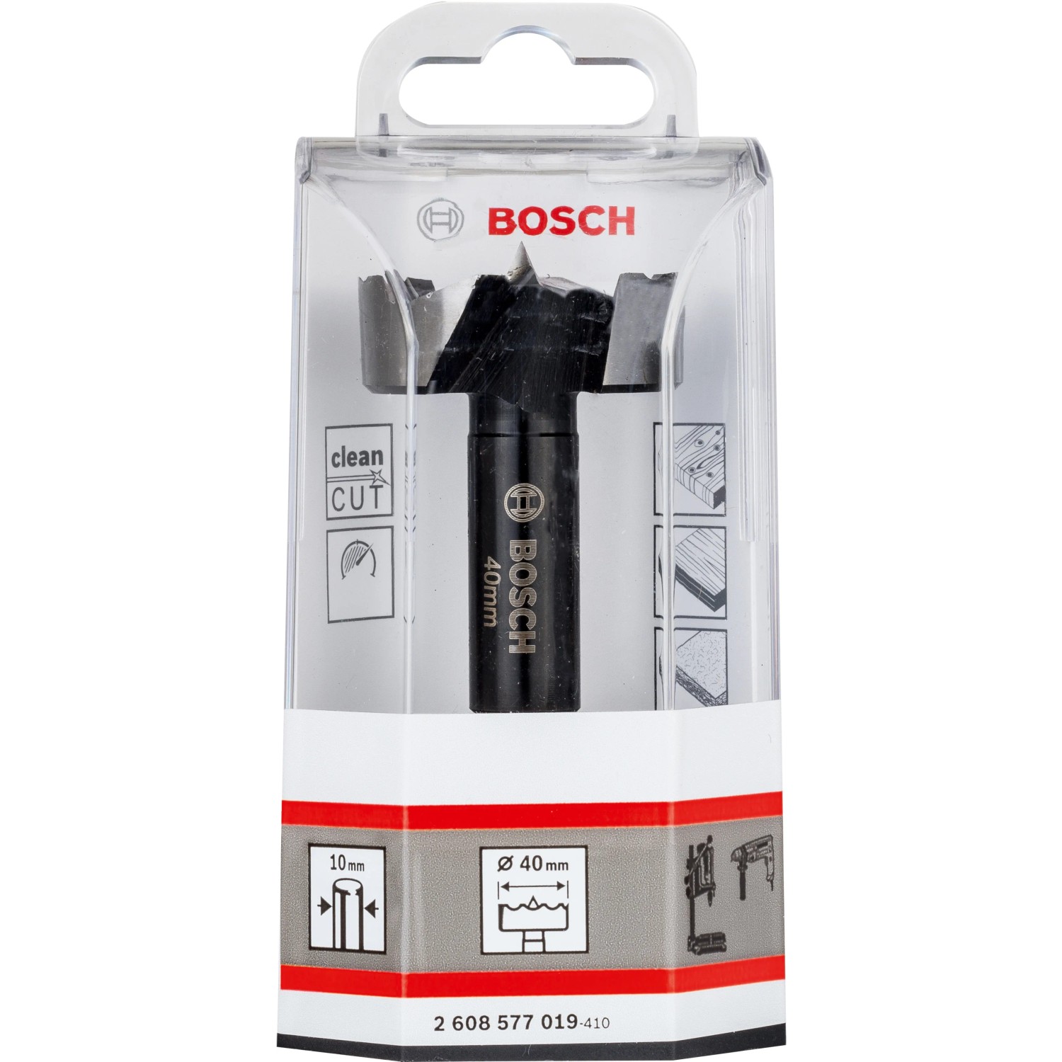 Bosch Forstnerbohrer, 40 mm Holzbohrer für präzise Löcher in Holz.