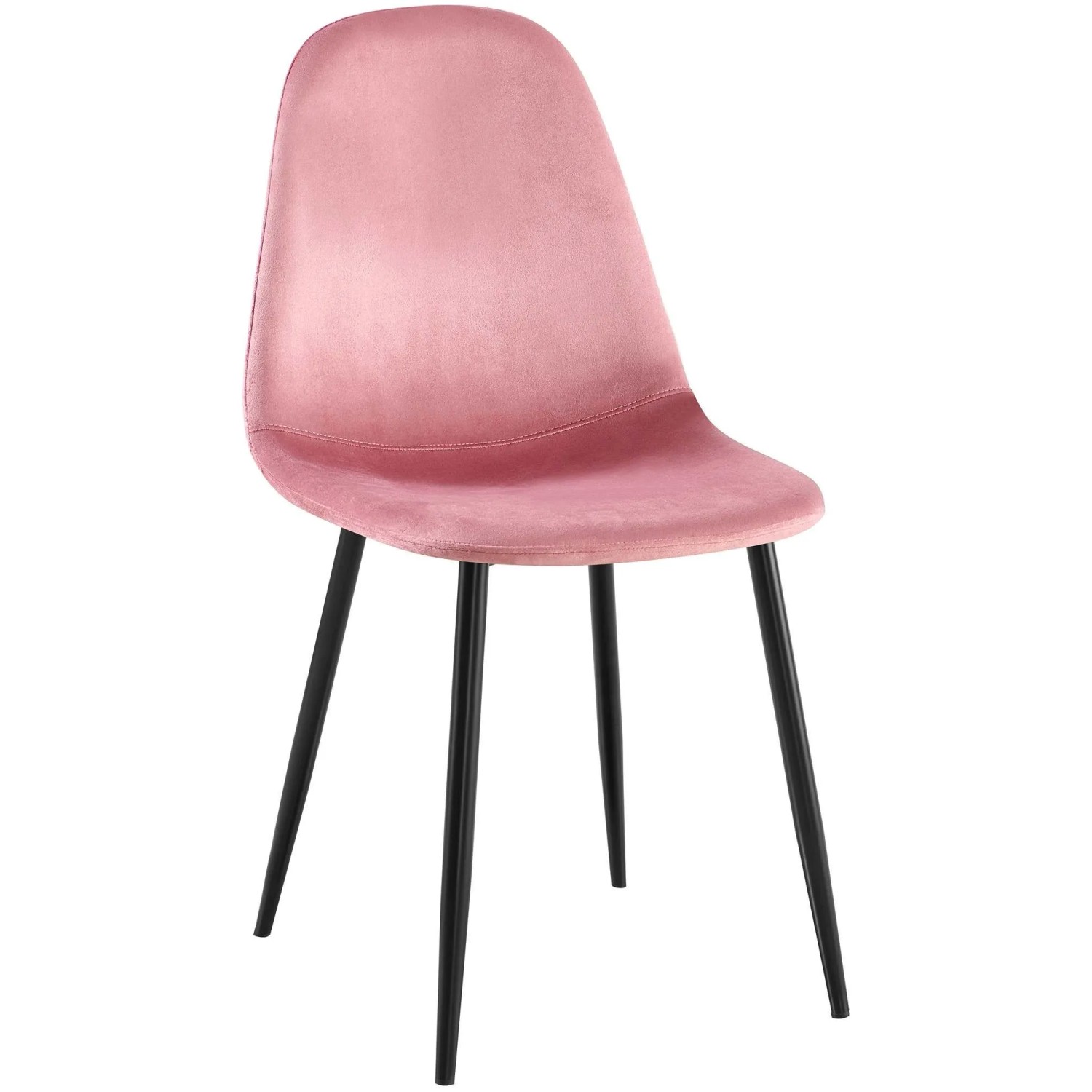 DELUKE Esszimmerstuhl LISEN Samt Pink 44x51x88cm Essstühle Esszimmerstühle Küchenstühle Wohnzimmerstühle