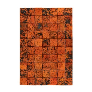 MeGusta Flachflor Teppich Animal Patchwork orange Leder, 160x230 cm.
