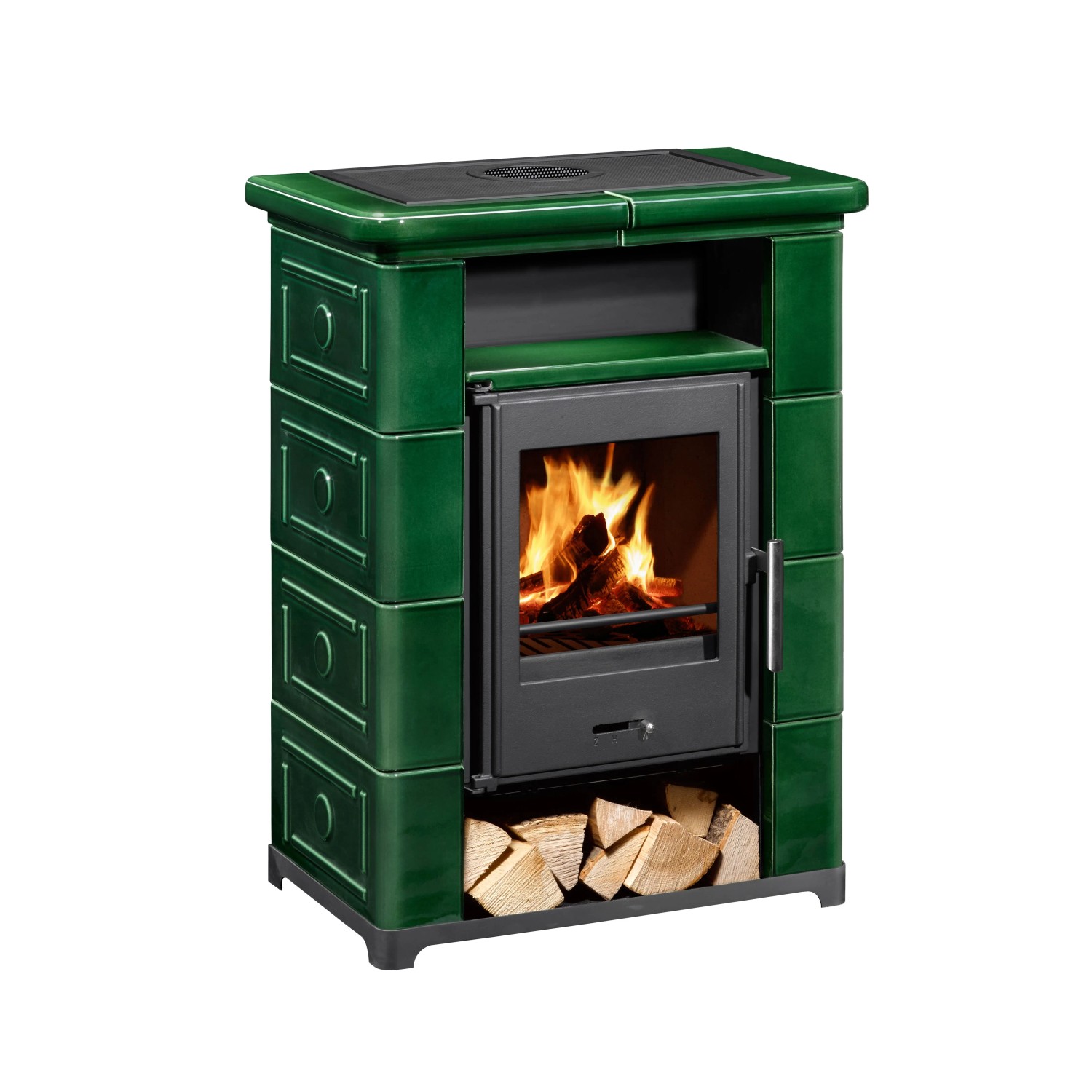 Wamsler Montafon Kaminofen Keramik Grün 9 kW