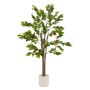ML-Design Kunstpflanze Orangenbaum, 160 cm, im weißen Topf. Dekorative Kunstpflanze für Innenräume.